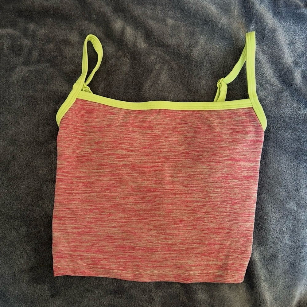 Women's Pink and Green Camisole Top By VITALITY..2XSmall